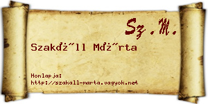 Szakáll Márta névjegykártya