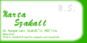 marta szakall business card
